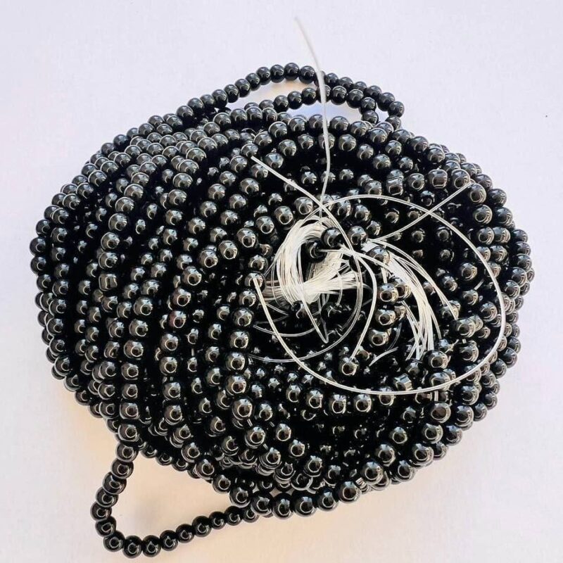 Перли скляні 4мм, Чорний