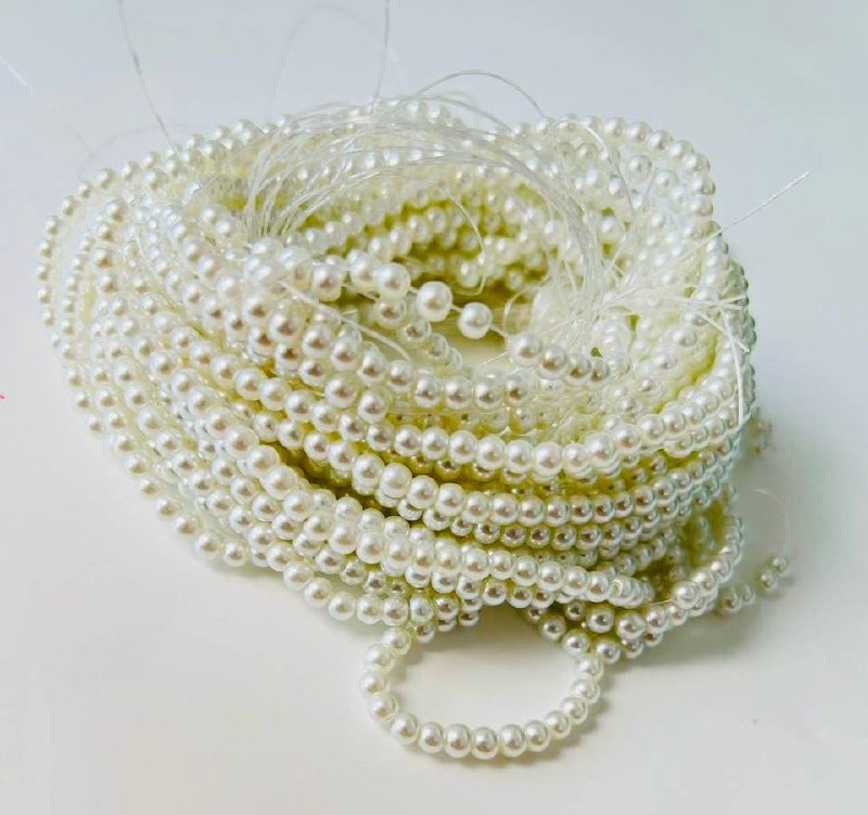 Перли скляні 4мм, Білі