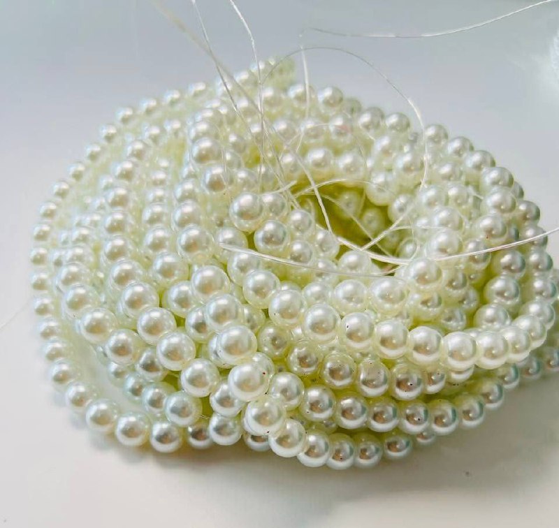 Перли скляні 8 мм, Білі