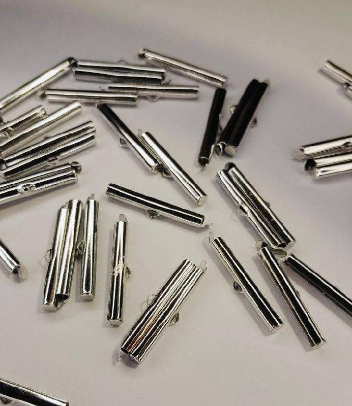 Трубочки 3 см , колір родіум