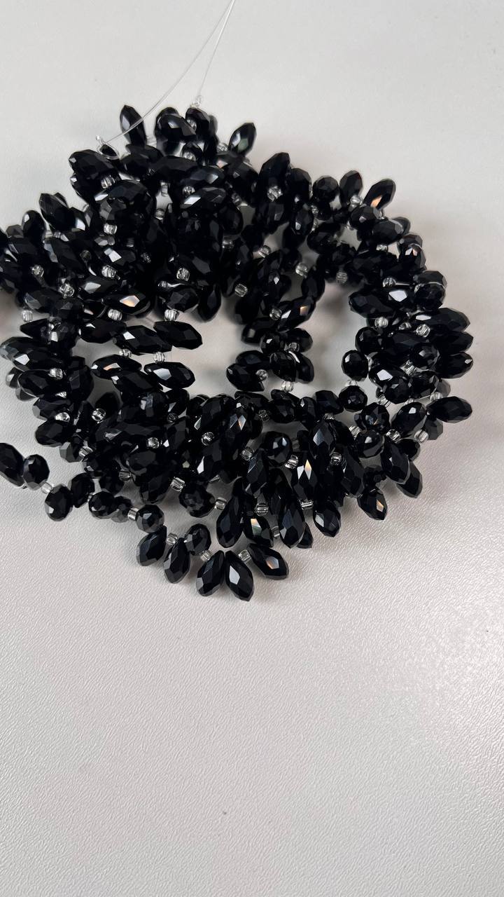 Хрусталь 6х12 мм, колір чорний Хрусталь 6х12 мм, колір чорний