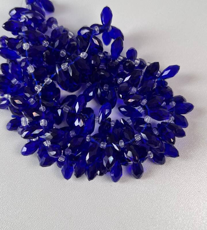 Хрусталь 6х12 мм, колір синій прозорий