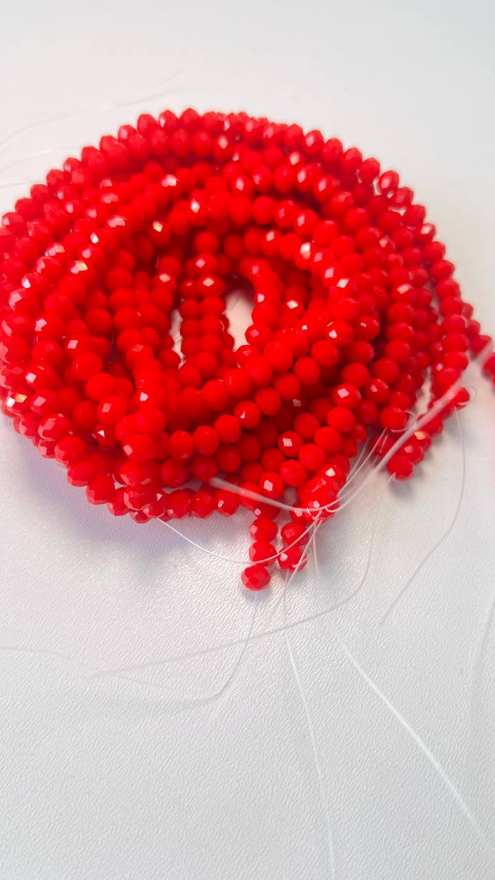 Ронделі 6мм як бісер 93170 червоний натуральний Ронделі 6мм як бісер 93170 червоний натуральний