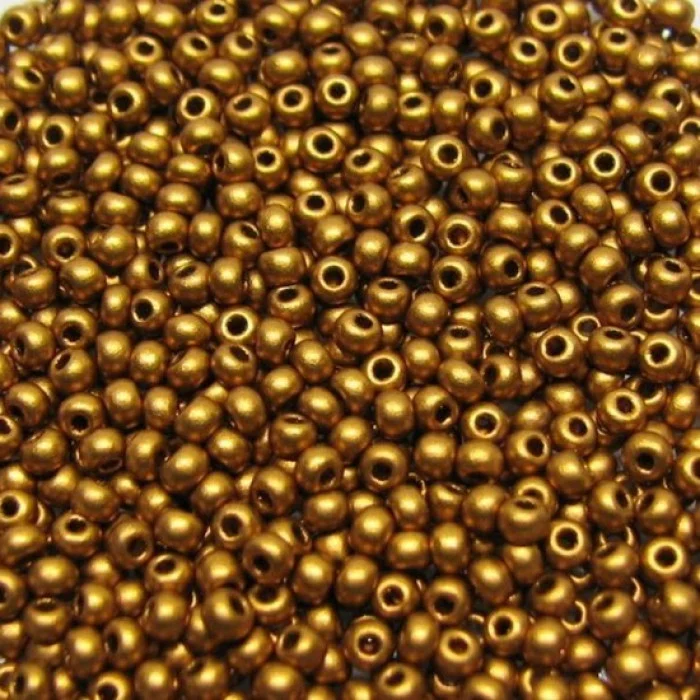 01740 10/0 чеський бісер Preciosa,темне золото, непрозорий металік