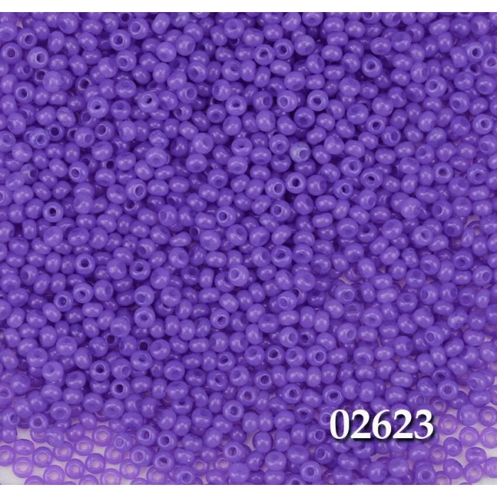02623 10/0 чеський бісер Preciosa, фіолетовий, непрозорий сольгель алебастровий