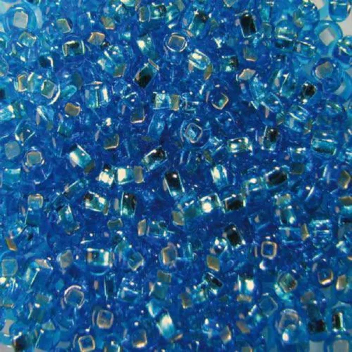 67150 10/0 чеський бісер Preciosa, морська хвиля, прозорий з блискучим срібним отвором