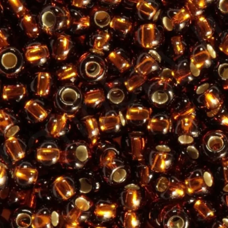 17110 10/0 чеський бісер Preciosa, коричневий, прозорий з блискучим срібним отвором