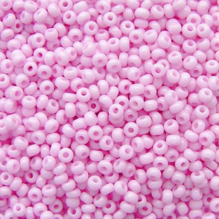 03292 10/0 чеський бісер Preciosa,  рожевий, непрозорий крейдяний сольгель