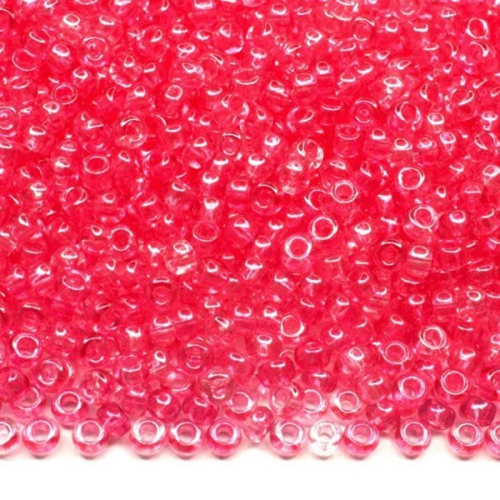 08398 10/0 чеський бісер Preciosa,  рожевий, кристальний перламутровий