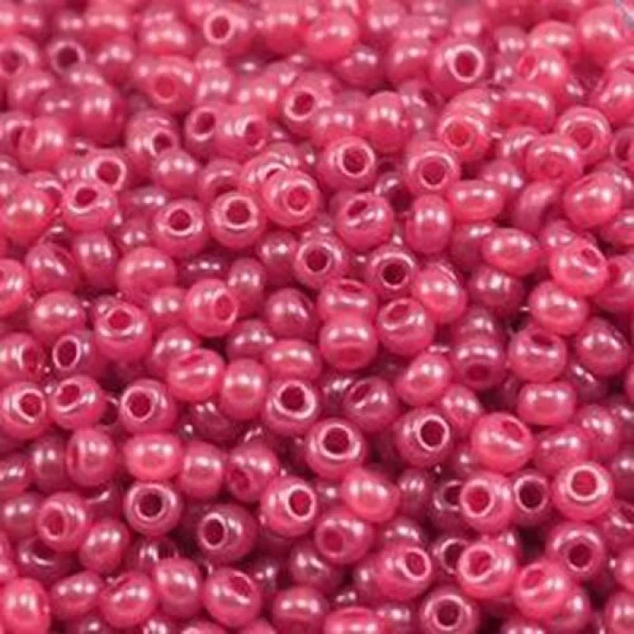 17998 10/0 чеський бісер Preciosa, рожевий, непрозорий алебастровий перламутровий