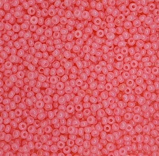 02191 10/0 чеський бісер Preciosa,  червоно-рожевий, непрозорий сольгель алебастровий
