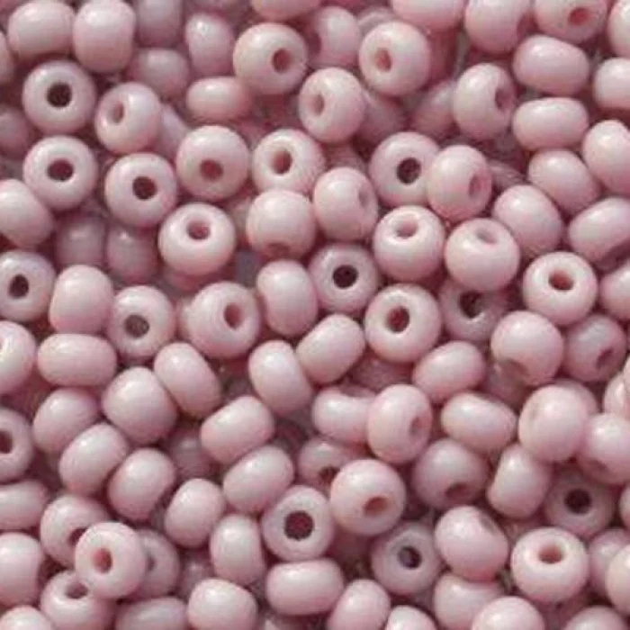 03195 10/0 чеський бісер Preciosa,  рожевий, непрозорий крейдяний сольгель