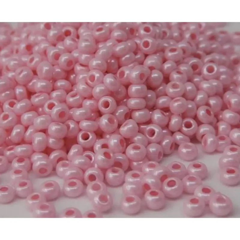 46394 10/0 чеський бісер Preciosa, світло-рожевий, непрозорий крейдяний глянцевий перламутровий