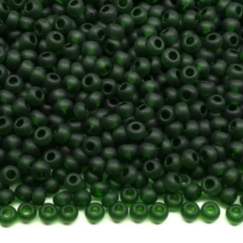 50060 matt 10/0 чеський бісер Preciosa,  зелений насичений, прозорий матовий