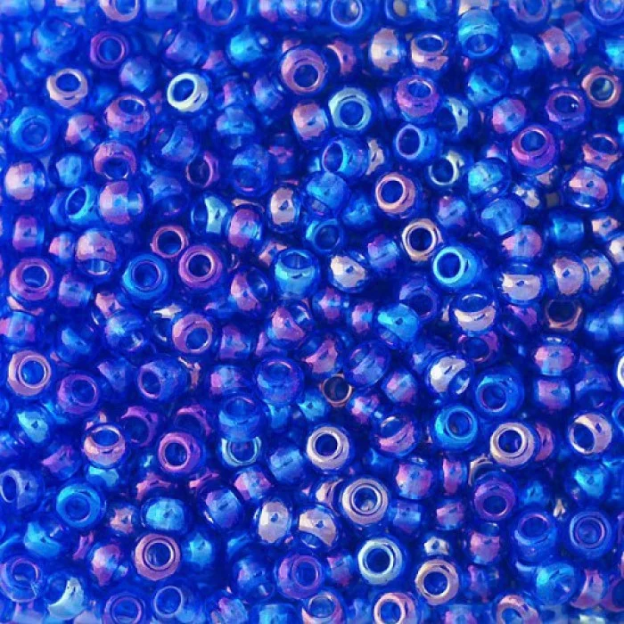 31050 10/0 чеський бісер Preciosa, синій, прозорий райдужний