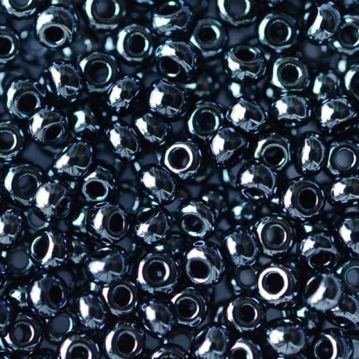 49102 10/0 чеський бісер Preciosa, стальний, непрозорий ірис бензиновий