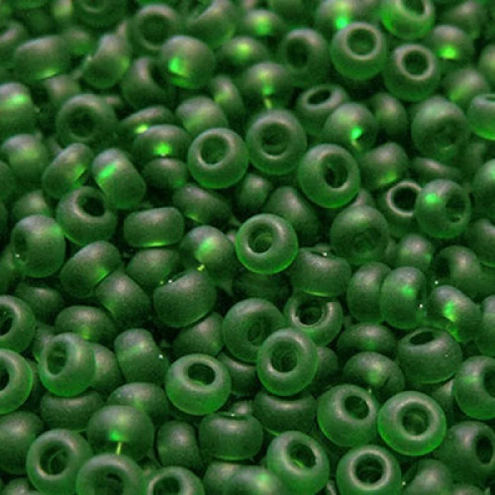 50120 matt 10/0 чеський бісер Preciosa,, зелений темний, прозорий матовий