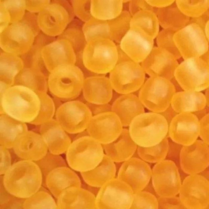 80060 matt 10/0 чеський бісер Preciosa, жовтий темний, прозорий матовий