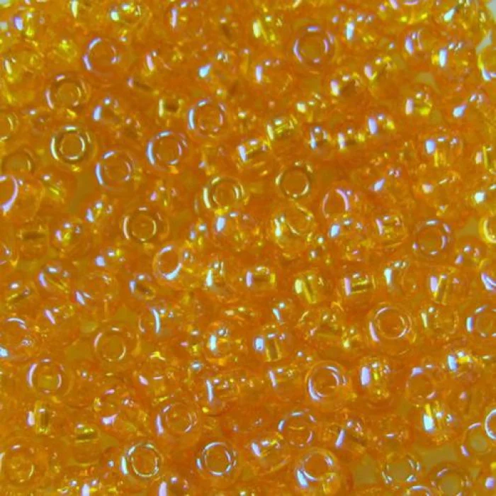 81060 10/0 чеський бісер Preciosa,  жовтий темний, прозорий райдужний