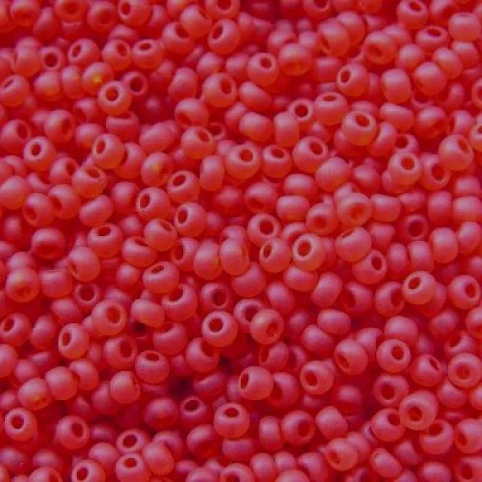 90070 matt 10/0 чеський бісер Preciosa, червоний, прозорий матовий