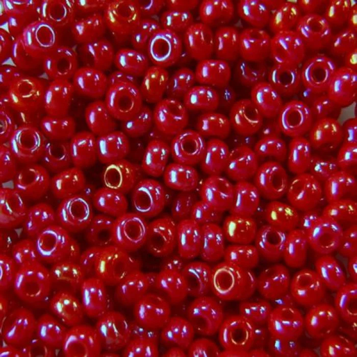 94190 10/0 чеський бісер Preciosa,  червоний, непрозорий райдужний