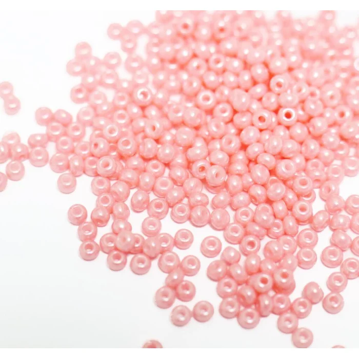 63191 10/0 чеський бісер Preciosa, ніжно-рожевий, непрозорий глазурований