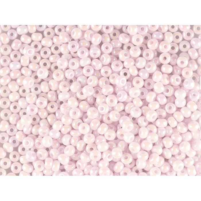 74420 10/0 чеський бісер Preciosa, ніжно-рожевий, непрозорий, райдужний
