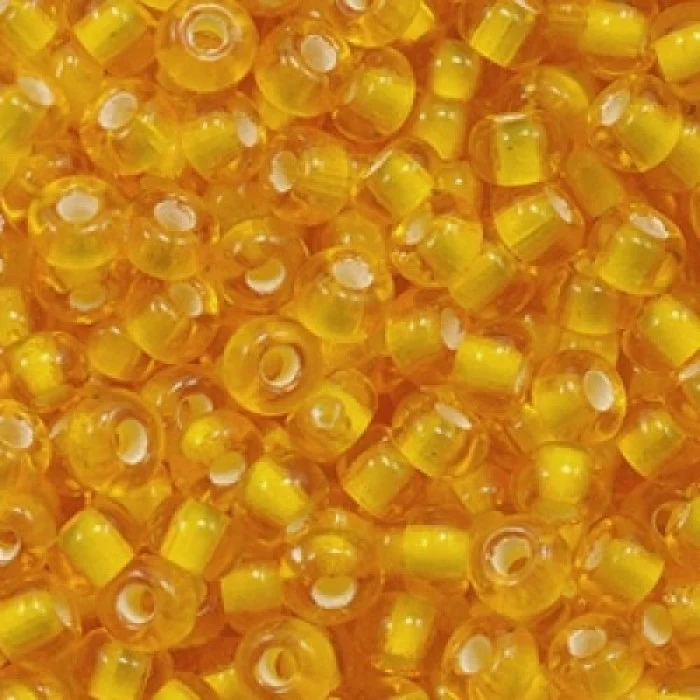 85066 10/0 чеський бісер Preciosa, помаранчевий, прозорий з білим отвором