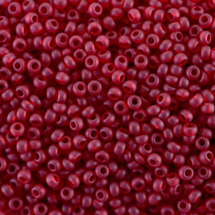 90090 matt 10/0 чеський бісер Preciosa, червоний темний, прозорий матовий