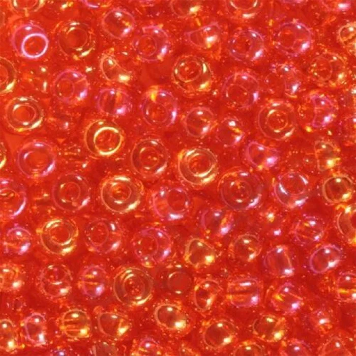 91030 10/0 чеський бісер Preciosa, помаранчевий темний, прозорий райдужний