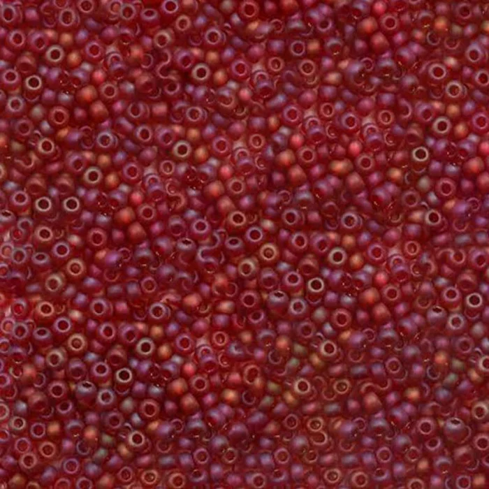 91070 matt 10/0 чеський бісер Preciosa,  червоний, прозорий райдужний матовий