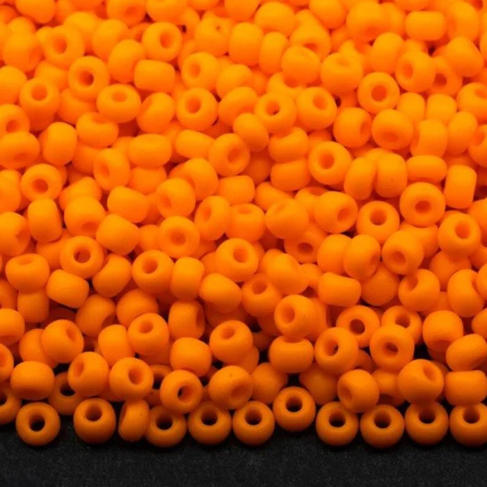 93110 matt 10/0 чеський бісер Preciosa,  помаранчевий, непрозорий матовий