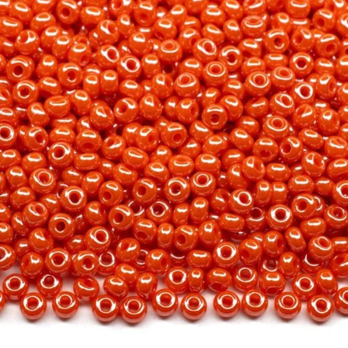 93141 10/0 чеський бісер Preciosa, помаранчевий, непрозорий глянцевий