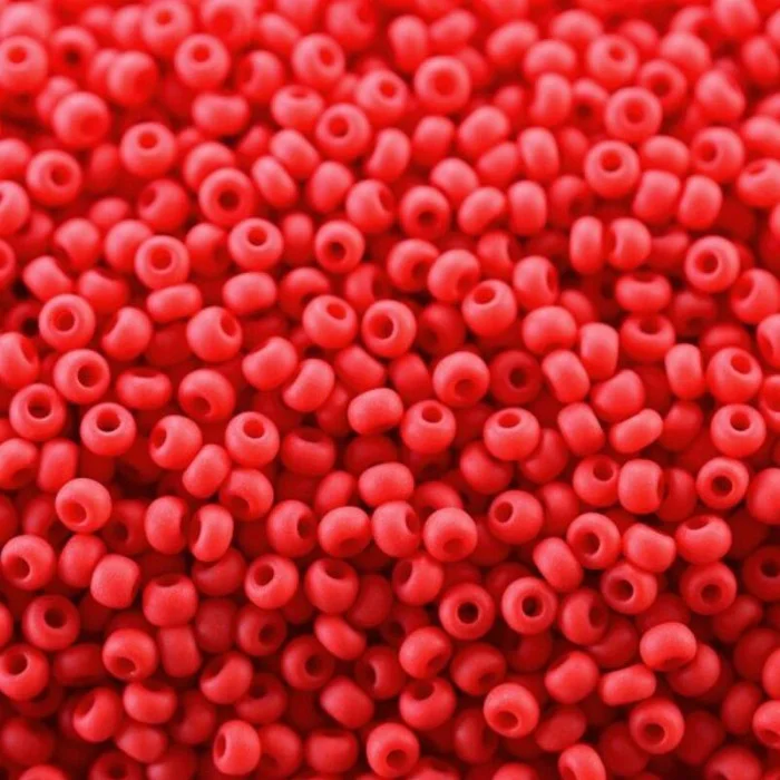 93170 matt 10/0 чеський бісер Preciosa, червоний яскравий, непрозорий матовий