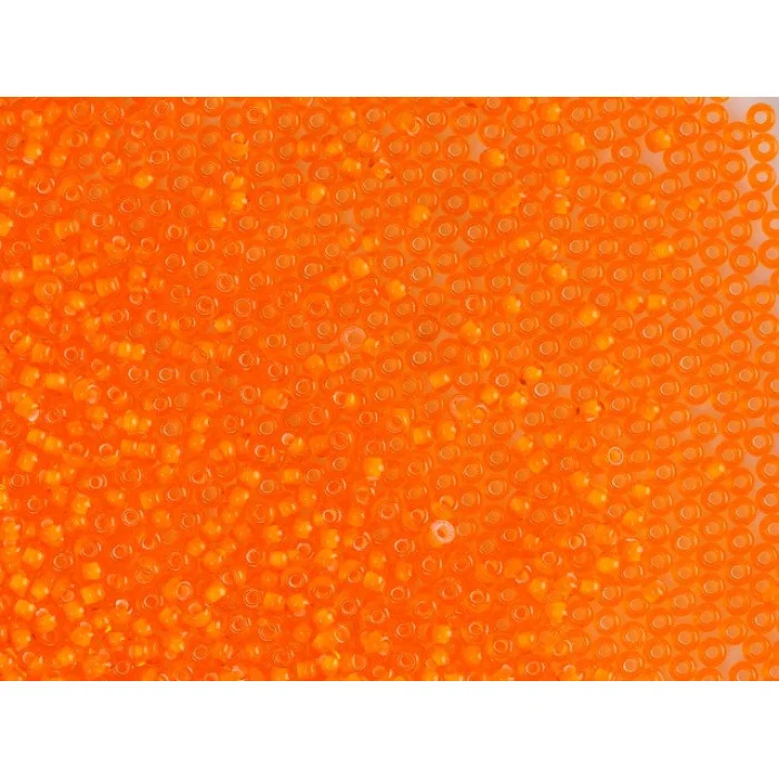 95006 10/0 чеський бісер Preciosa,  жовтогарячий, прозорий, з білим крейдяним отвором