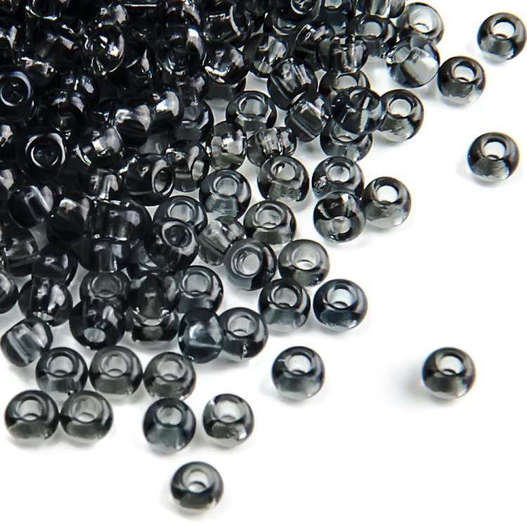 40010 10/0 чеський бісер Preciosa, чорнильно-сірий, прозорий