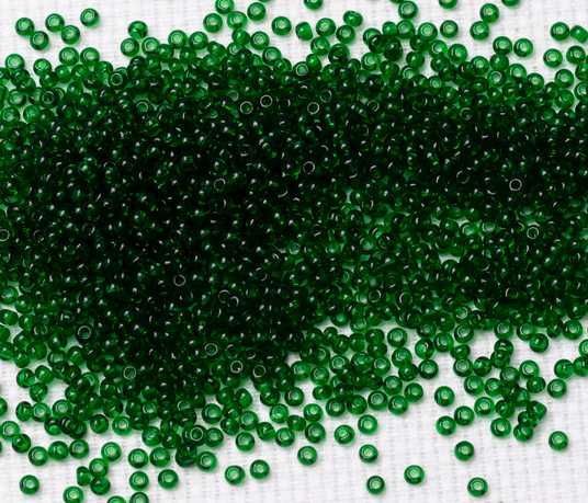 50060 10/0 чеський бісер Preciosa,  зелений насичений, прозорий