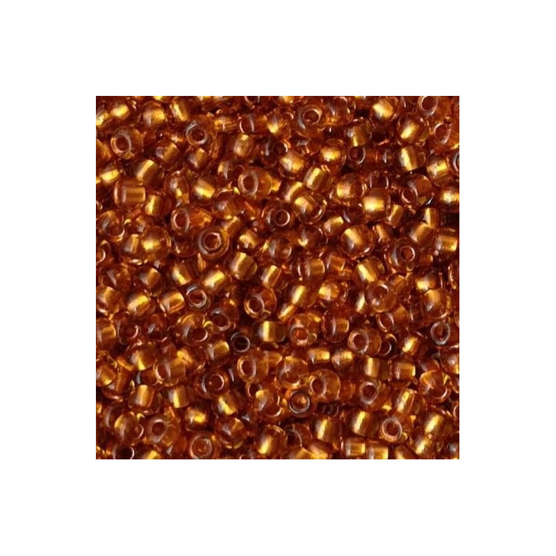 19050 10/0 чеський бісер Preciosa, топаз, кристальний з мідним отвором