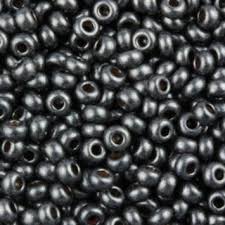 28918 10/0 чеський бісер Preciosa,  коричнево-сірий, непрозорий чорний бурштин перламутровий