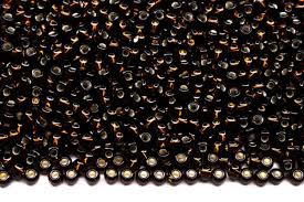 17140 10/0 чеський бісер Preciosa, коричневий темний, прозорий з блискучим срібним отвором