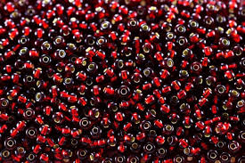 97120 10/0 чеський бісер Preciosa, бордовий, прозорий з блискучим срібним отвором