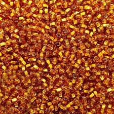 17090 10/0 чеський бісер Preciosa,  коричневий світлий, прозорий з блискучим срібним отвором