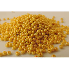 46383 10/0 чеський бісер Preciosa, жовтий, непрозорий крейдяний глянцевий перламутровий