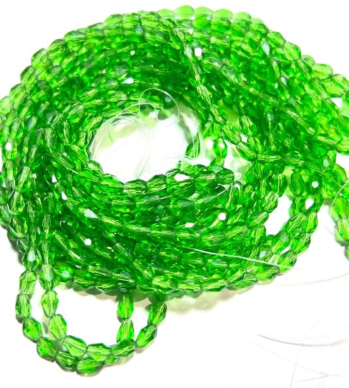 Капелька 4х6  зелена прозора