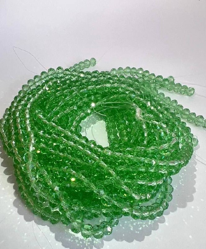 Ронделі 6мм салатовий прозора