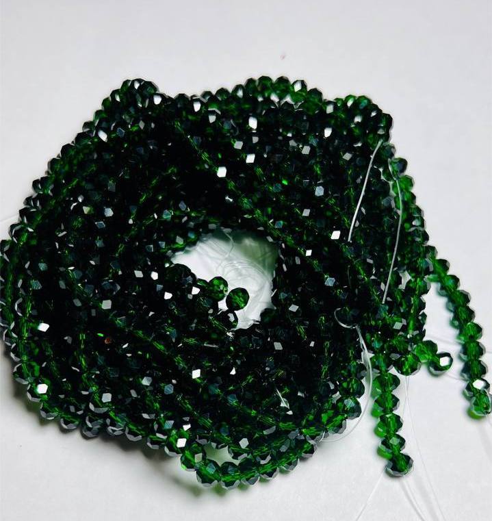 Ронделі 6мм темно зелена прозора
