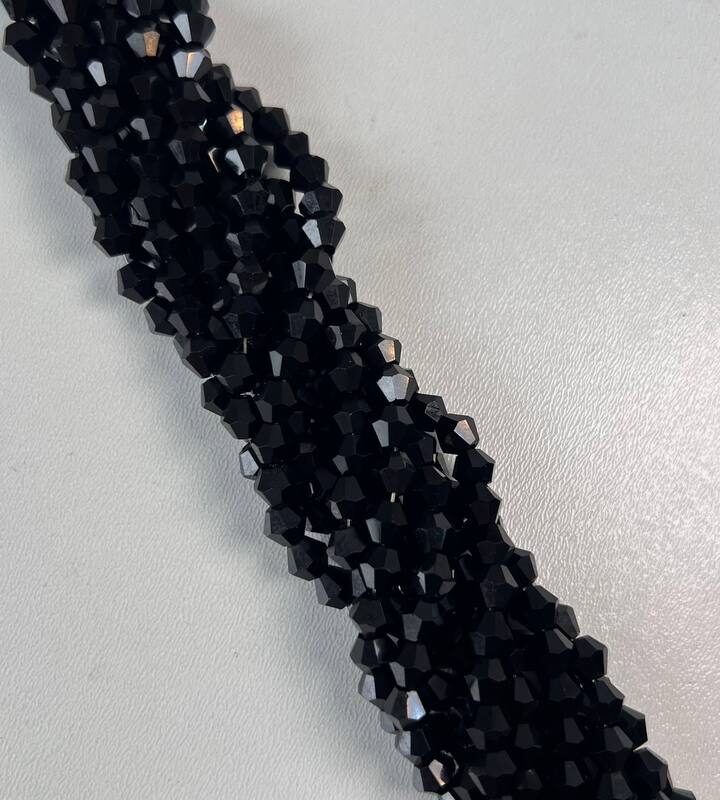 Біконуси 4 мм, рожевий прозорий