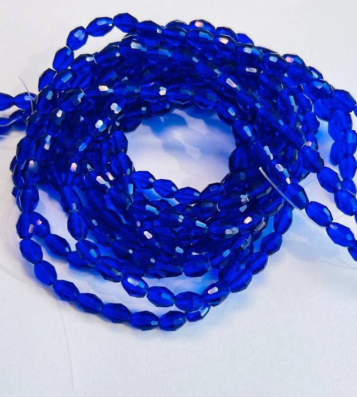 Рис 6х8 мм, синій прозорий