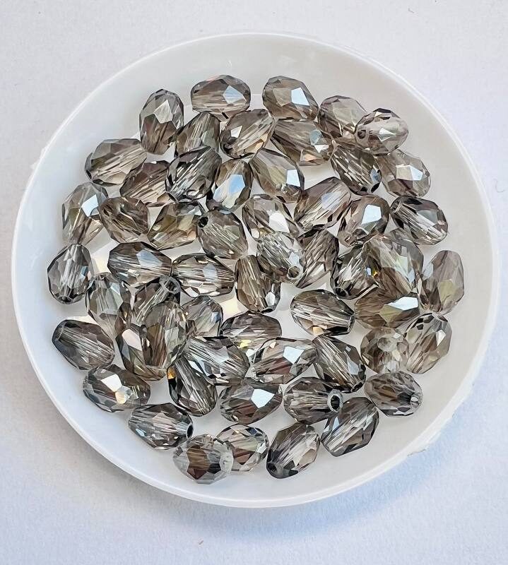 Капелька 6х8 мм, сірий прозорий