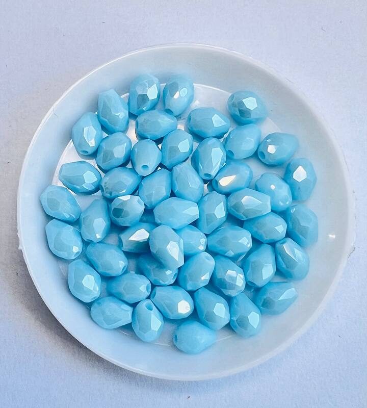 Капелька 6х8 мм, голубий з переливом